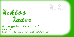 miklos kader business card
